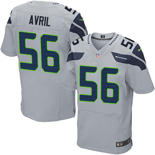 Men's Elite Cliff Avril Nike Jersey Grey Alternate - #56 NFL Seattle Seahawks